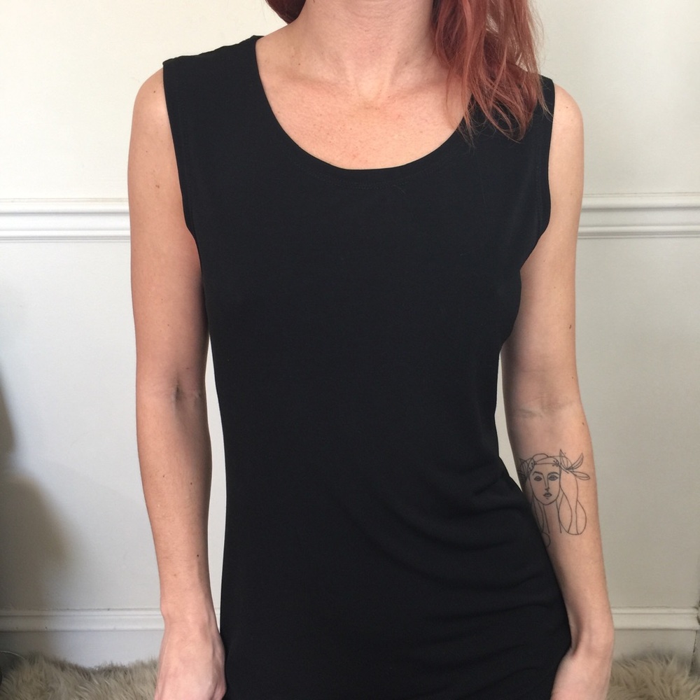 PLANET Black Ruched Sleeveless Jersey Midi Dress - Picture 2 of 8